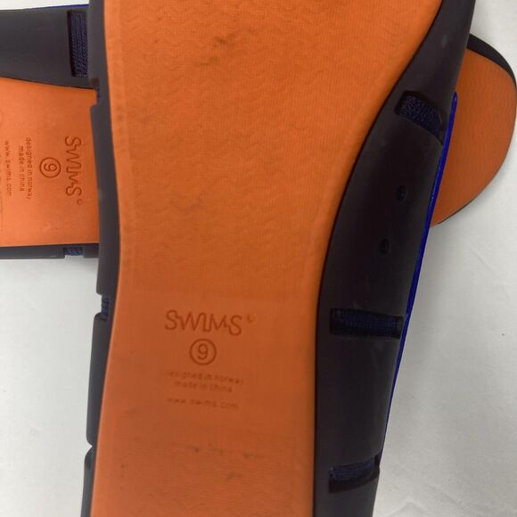 Swims Shoes Mens Size 9 Blue Orange Mesh Lace Up Loafers Water Resistant Comfort - Picture 12 of 15